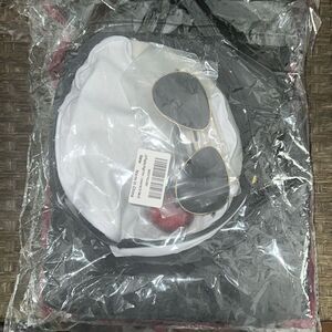 Red Silk Robe Jacket and Black Pants,Captain Hat,Costume Accessories for Adult